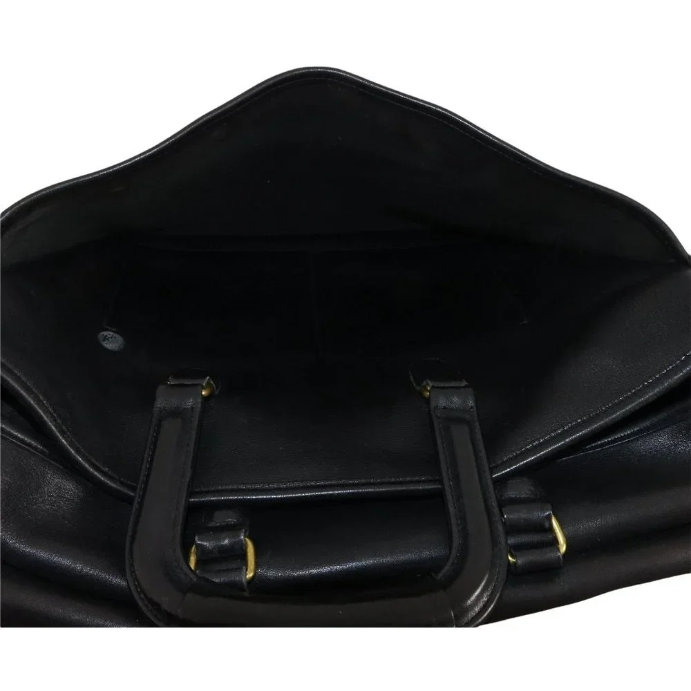 Vintage Coach Bag, Harrison Briefcase, Black Leather Messenger,‎ Laptop Bag
